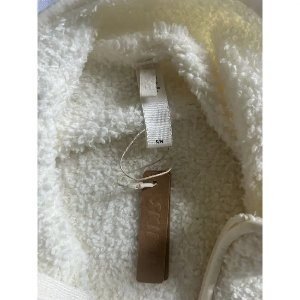 Skims Teddy Cropped Full Zip Fleece Jacket Womens Size S/M Ivory Comfort NWT - Picture 3 of 8